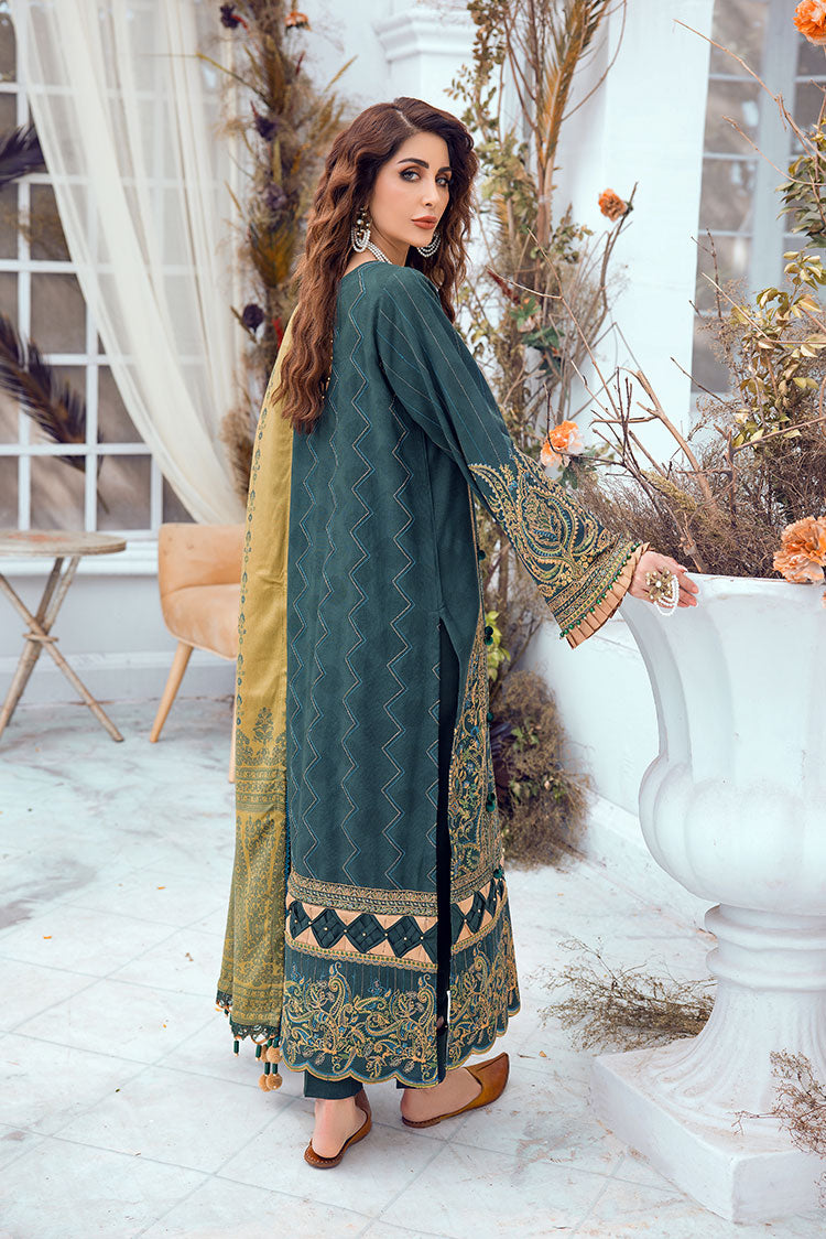 3-PC Unstitched Embroidered Jacquard Khaddar Suit