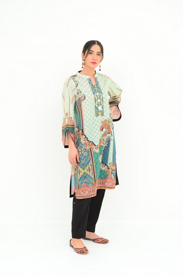 1-PC Unstitched Lawn Kurti