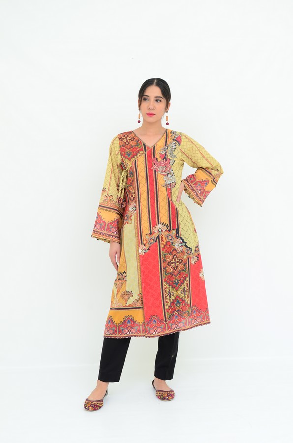 1-PC Unstitched Lawn Kurti