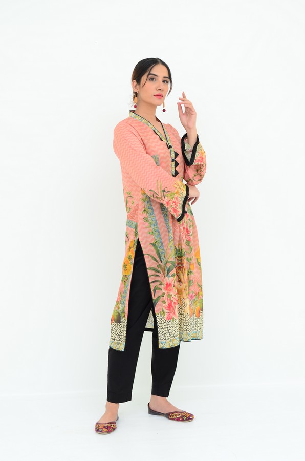 1-PC Unstitched Lawn Kurti