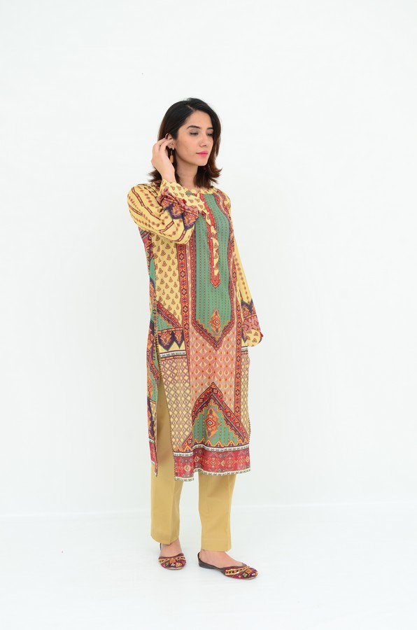 1-PC Unstitched Lawn Kurti