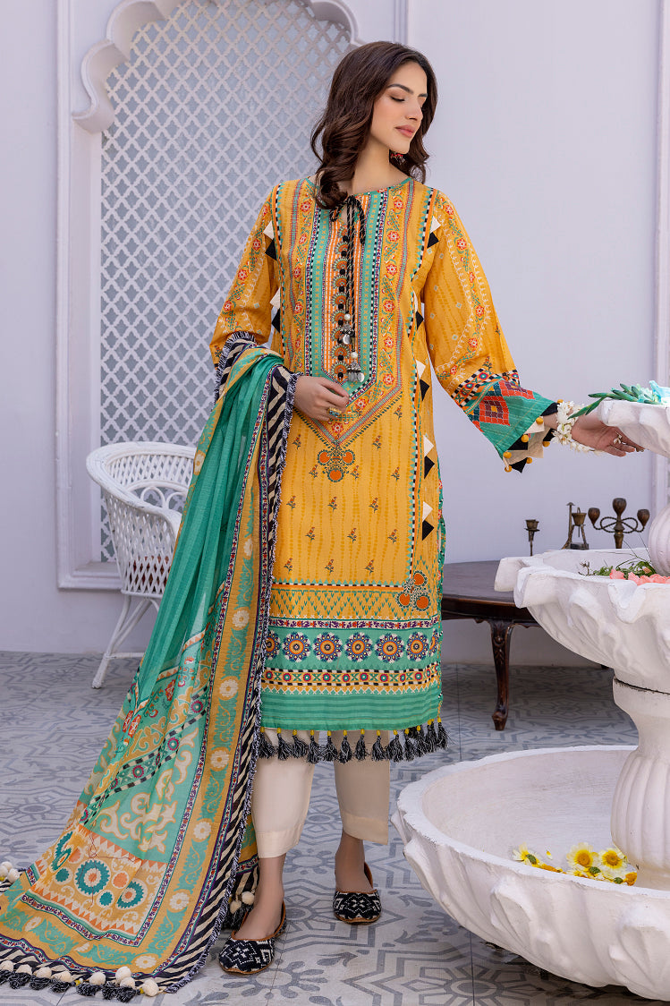 3-PC Unstitched Digital Printed Lawn Suit