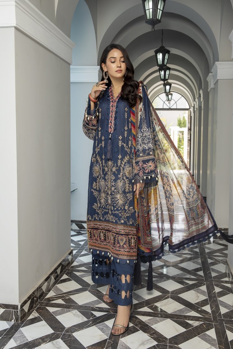 Mehrnaz LV3-07 Embroidered Lawn 3-PC Suit