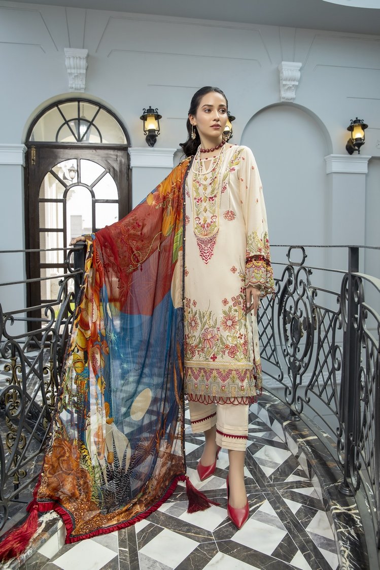 3-PC Unstitched Digital Printed Lawn Suit