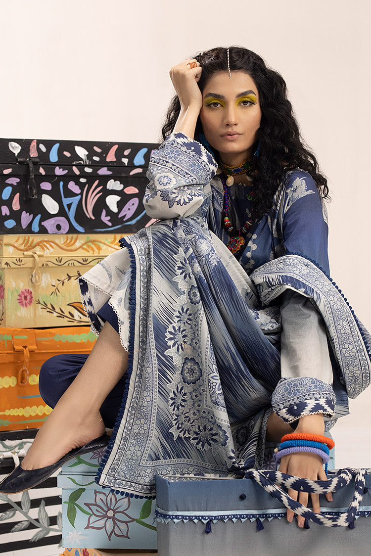 3-PC Unstitched Digital Printed Lawn Suit