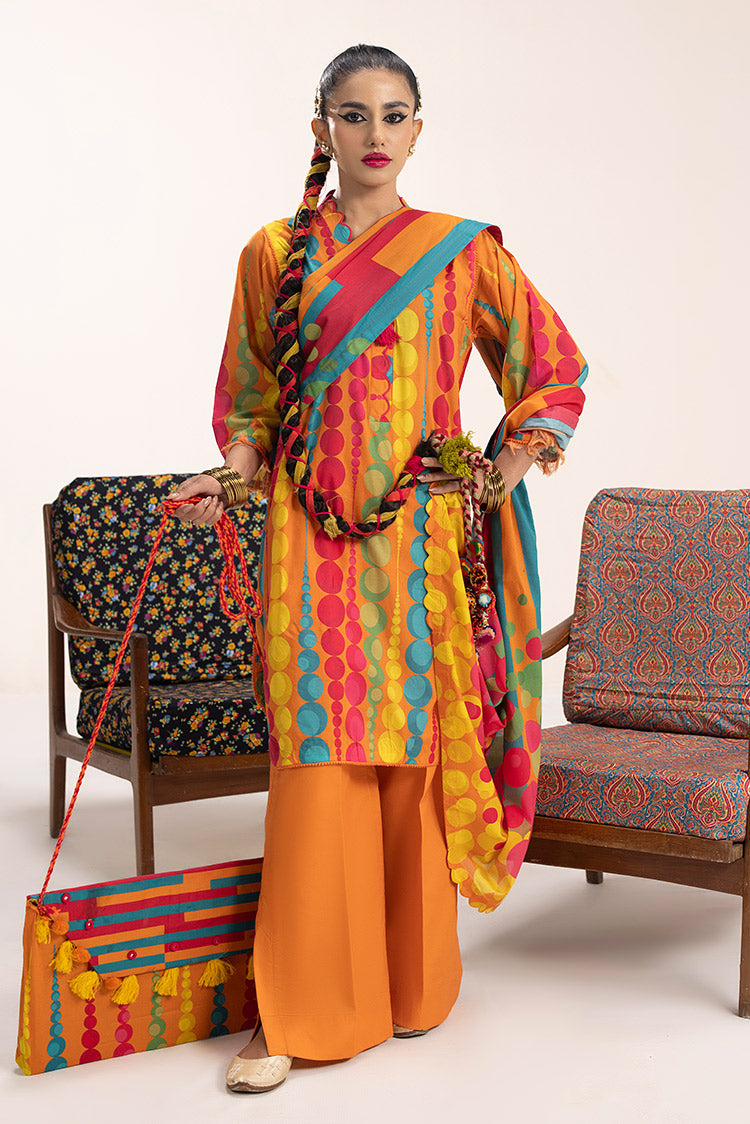 3-PC Unstitched Digital Printed Lawn Suit