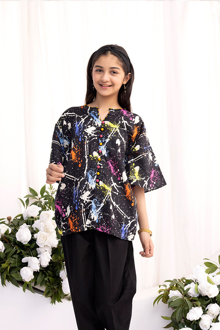 1-PC Stitched Printed Lawn Kurta | Kids Pret