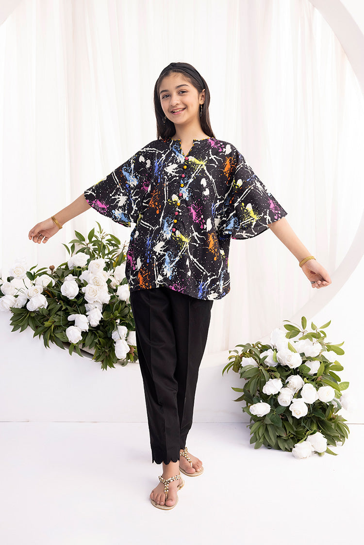 1-PC Stitched Printed Lawn Kurta | Kids Pret