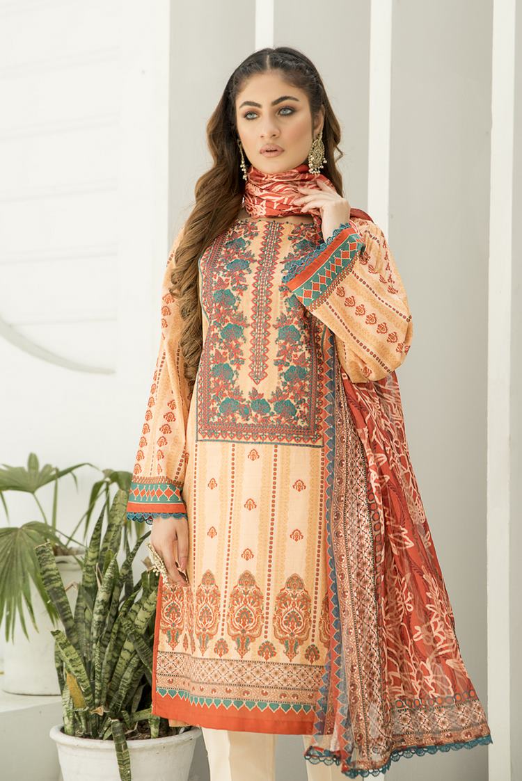 3-PC Stitched Lawn Suit