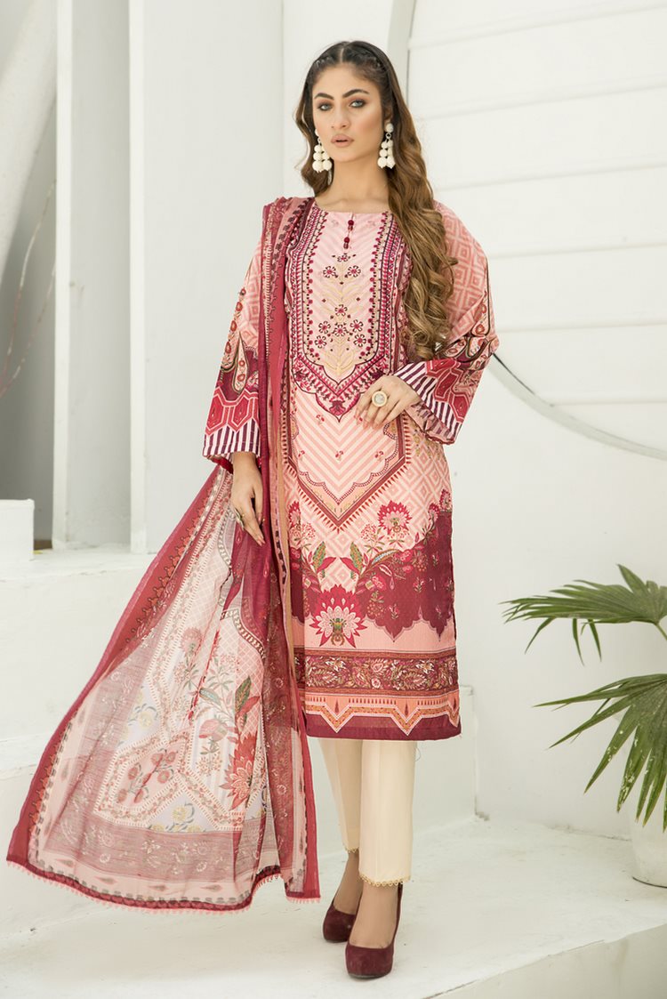 3-PC Stitched Lawn Suit