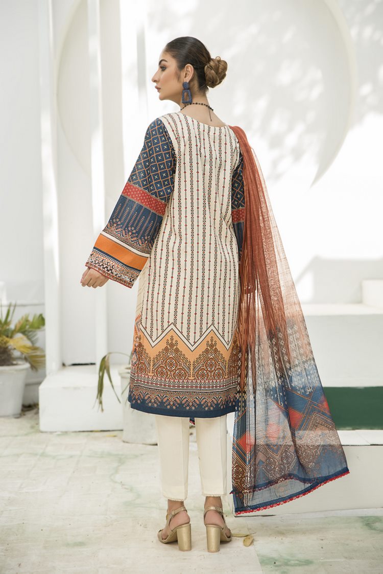 3-PC Stitched Lawn Suit