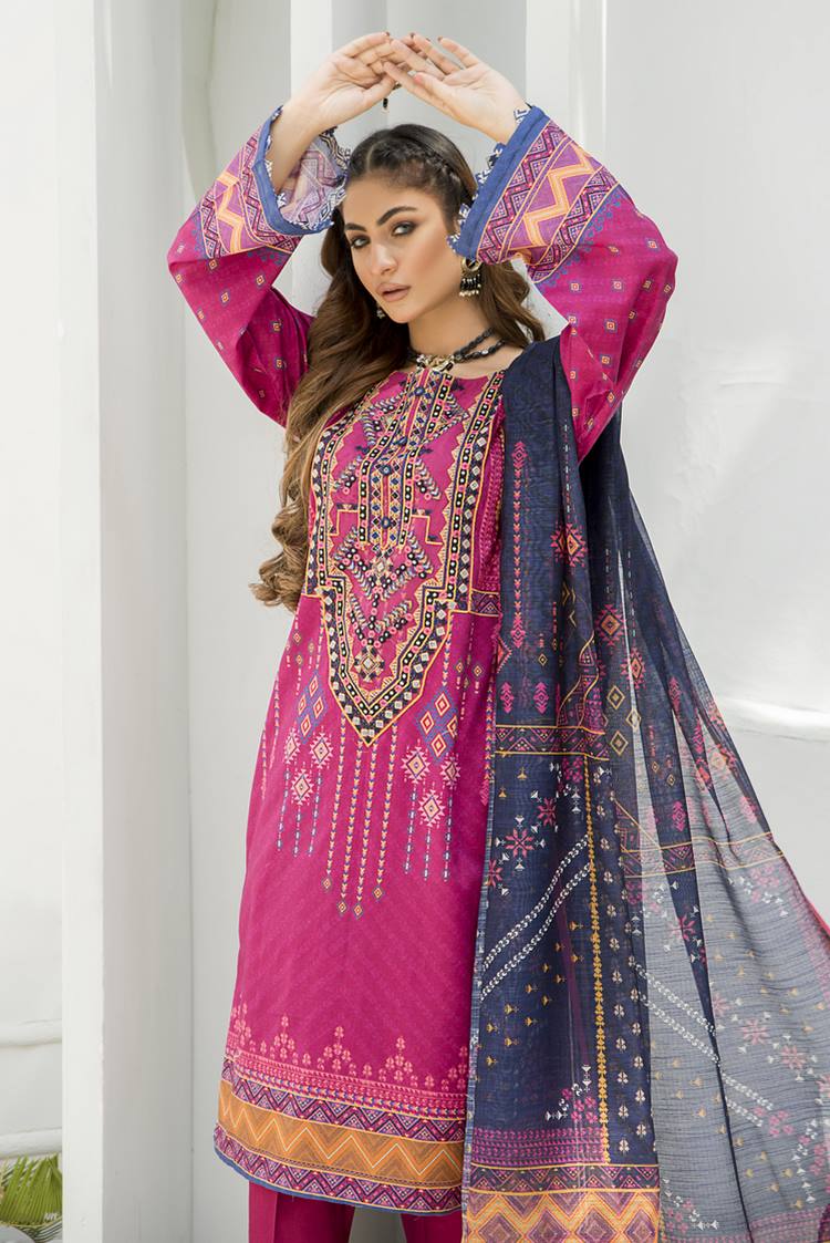 3-PC Stitched Lawn Suit