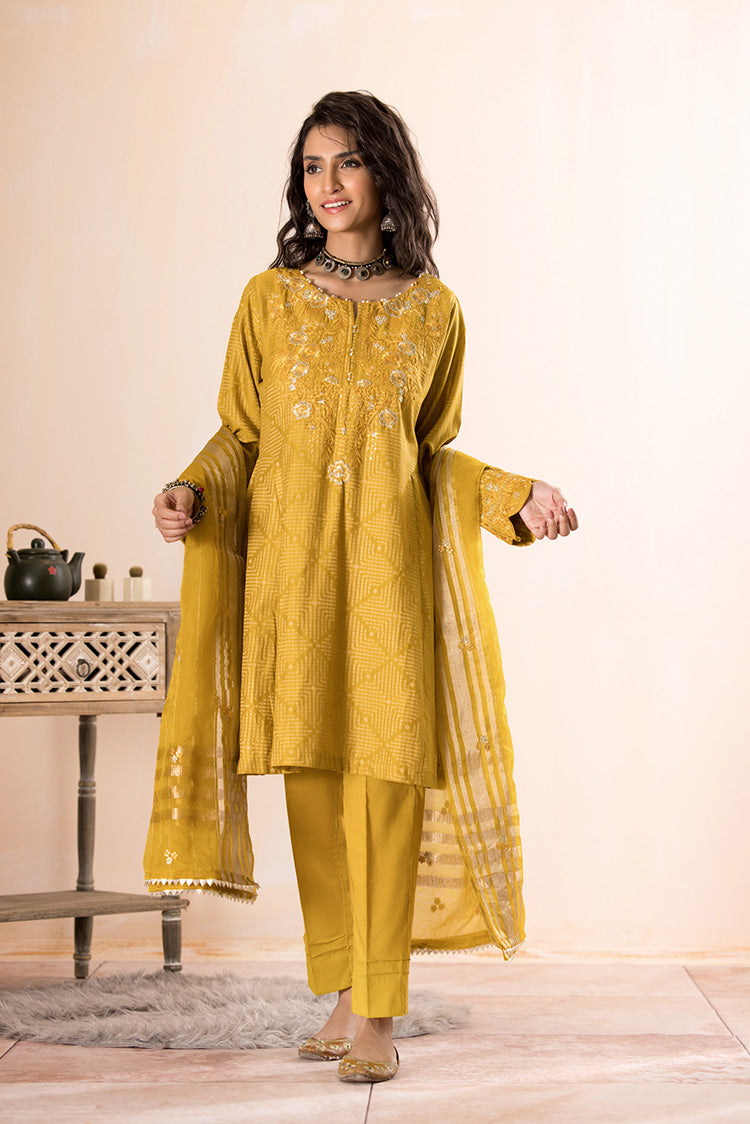 3-PC Stitched Jacquard Suit