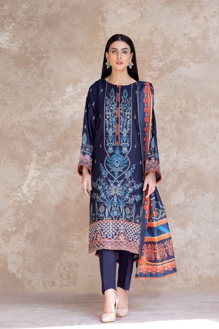 3-PC Stitched Embroidered Viscose Suit