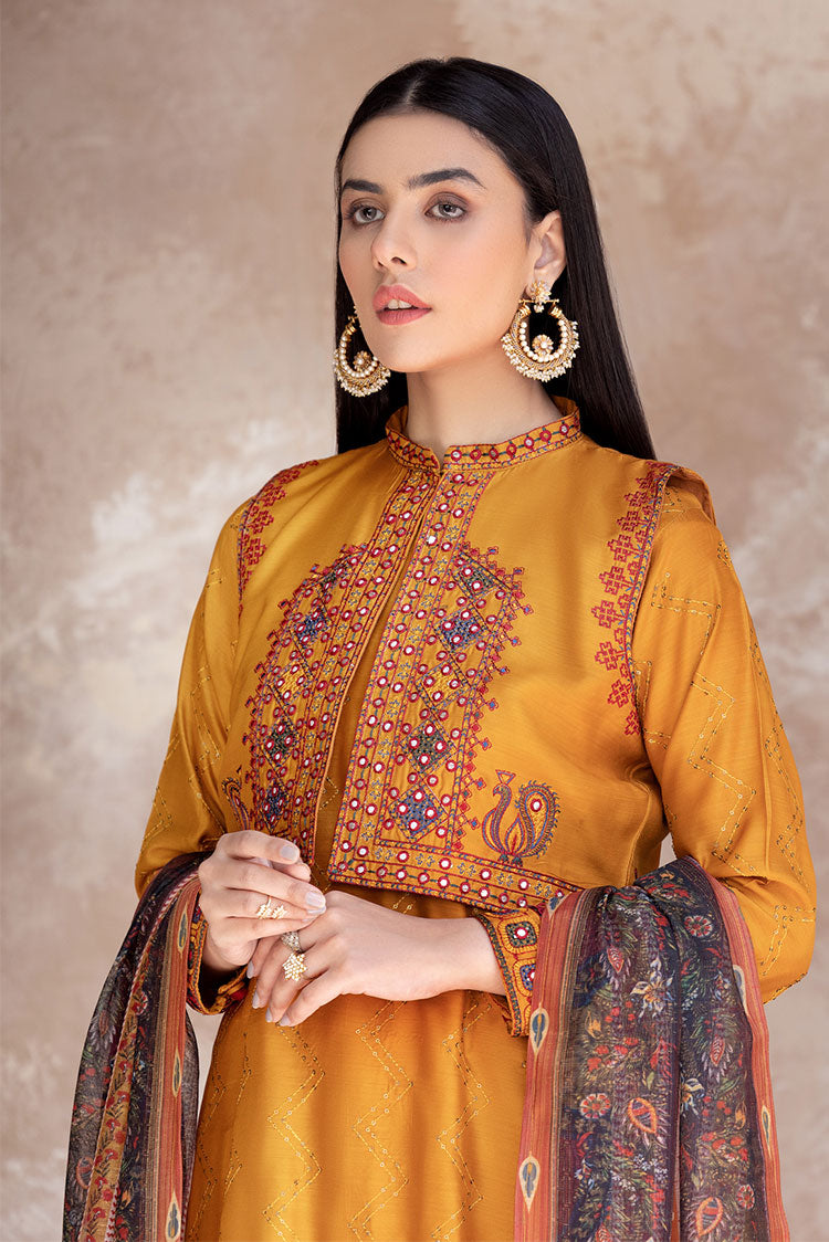 3-PC Stitched Embroidered Viscose Suit