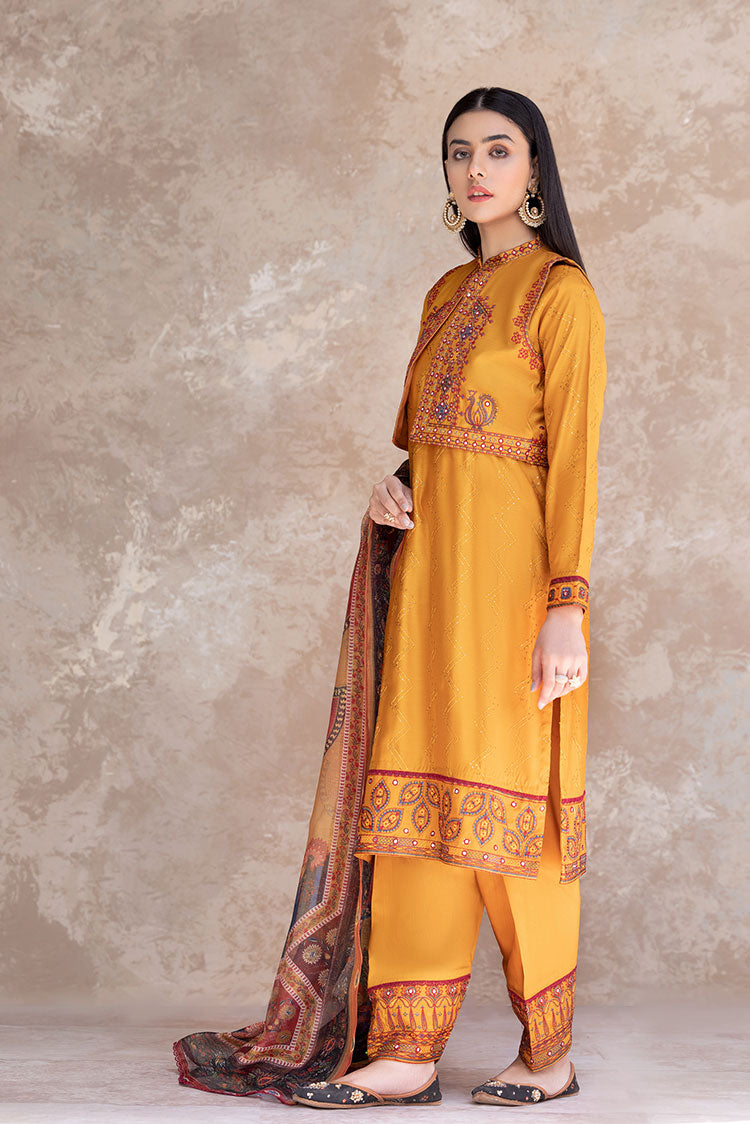 3-PC Stitched Embroidered Viscose Suit