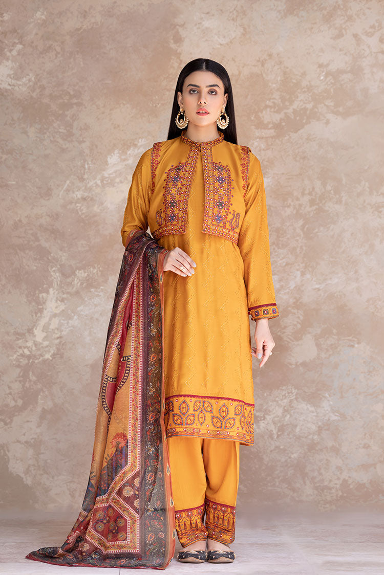 3-PC Stitched Embroidered Viscose Suit