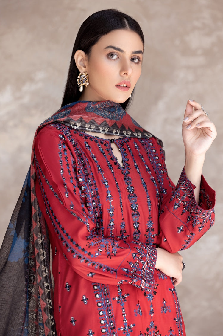 3-PC Stitched Embroidered Viscose Suit