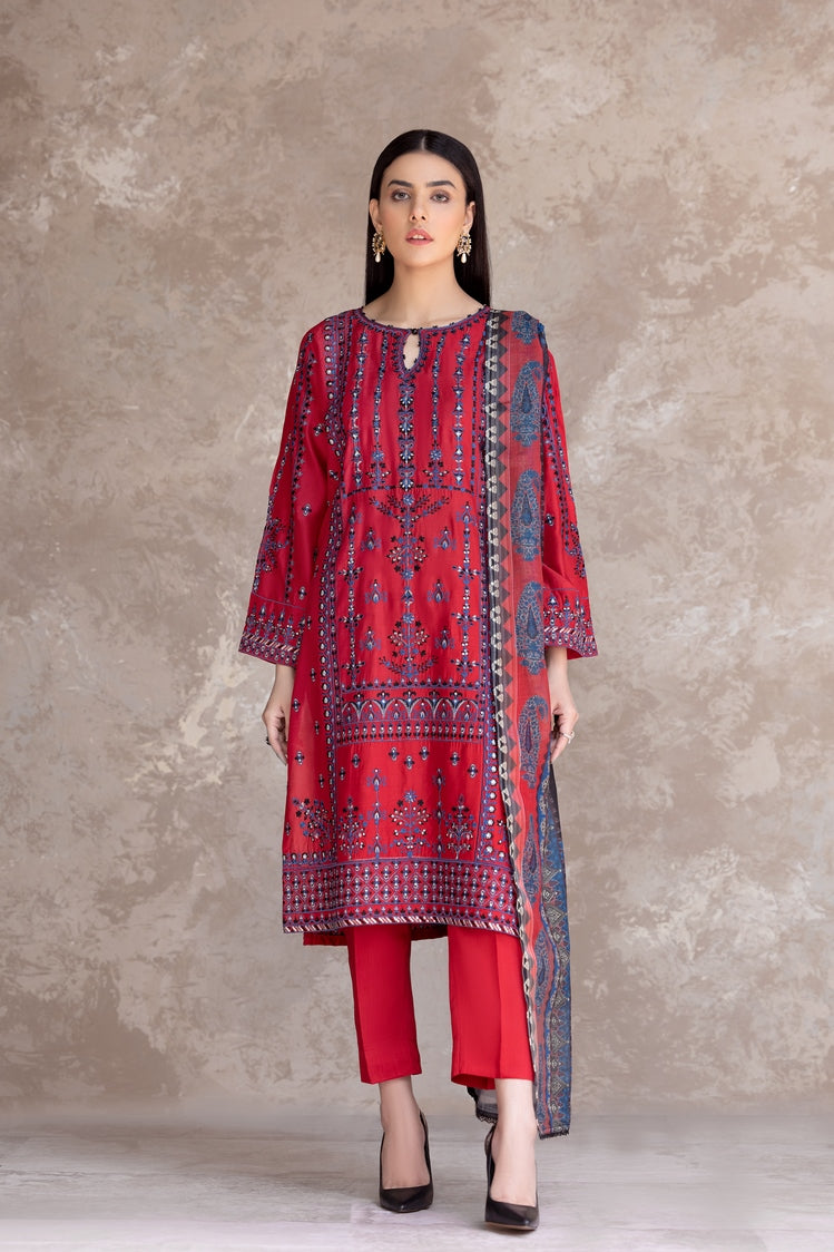 3-PC Stitched Embroidered Viscose Suit