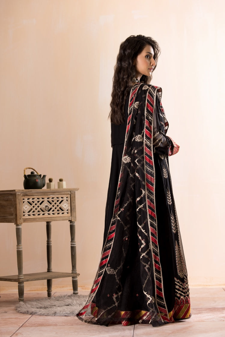 3-PC Stitched Embroidered Chiffon Suit