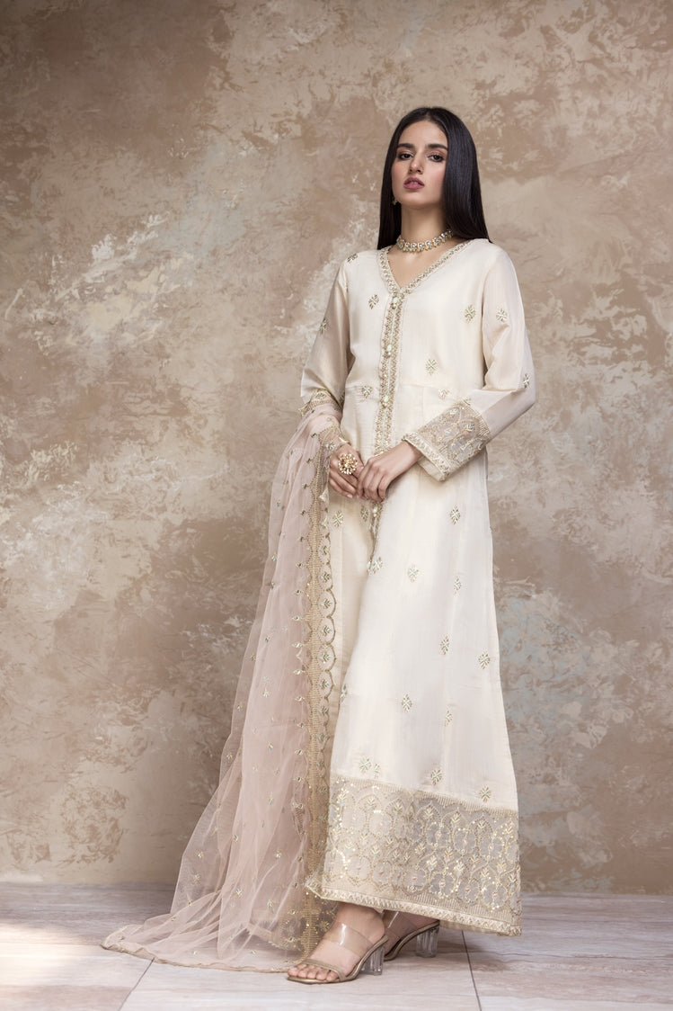 3-PC Stitched Embroidered Masoori Suit