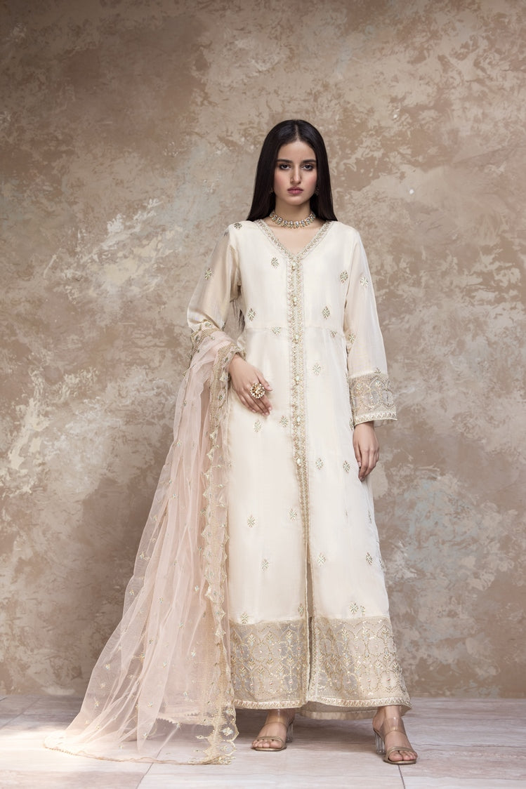 3-PC Stitched Embroidered Masoori Suit