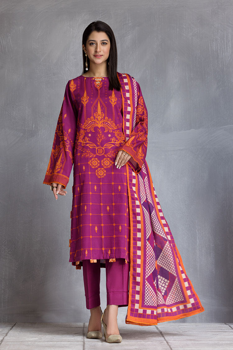 3-PC Stitched Khaddar Suit