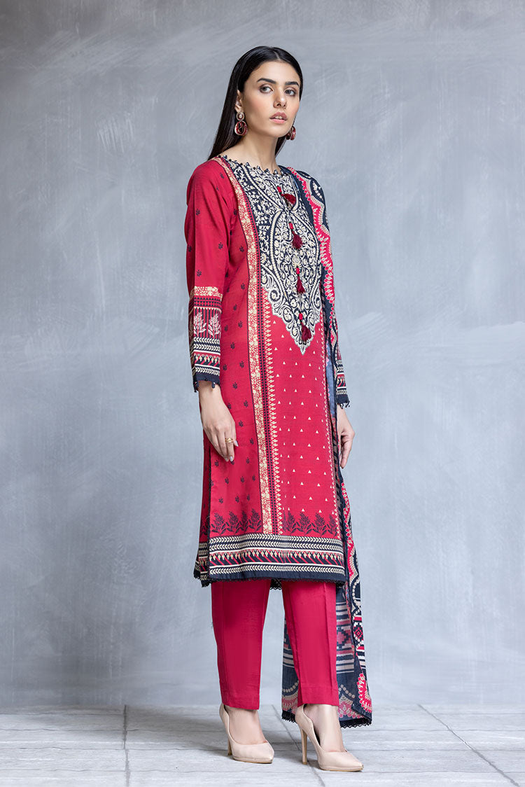 Shop 3-PC Stitched Khaddar Suit Online Now