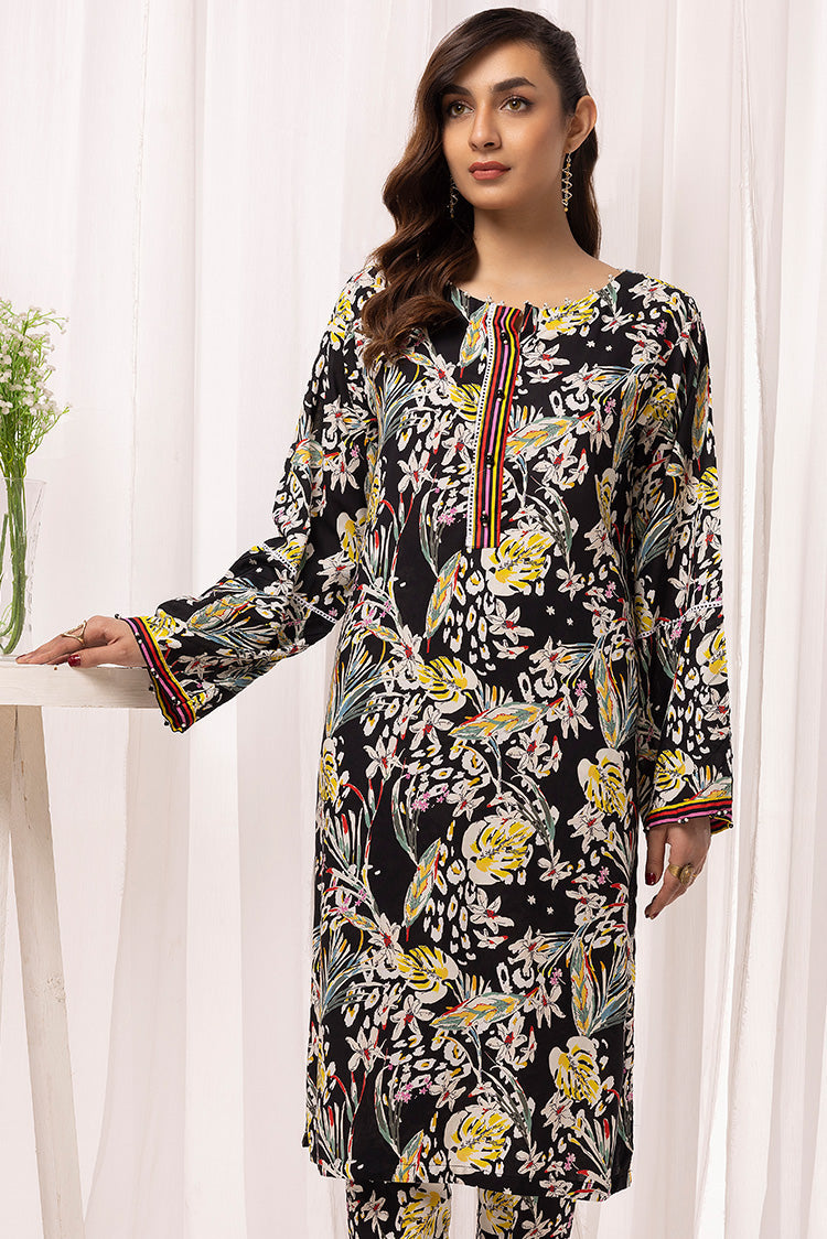 2-PC Stitched Printed Arabic Lawn Suit