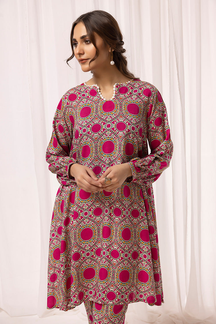 2-PC Stitched Printed Arabic Lawn Suit