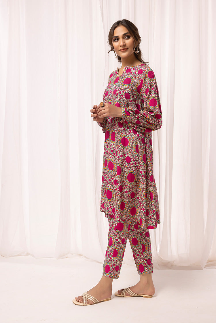 2-PC Stitched Printed Arabic Lawn Suit