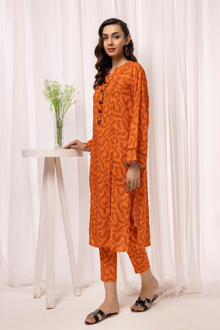 2-PC Stitched Printed Arabic Lawn Suit