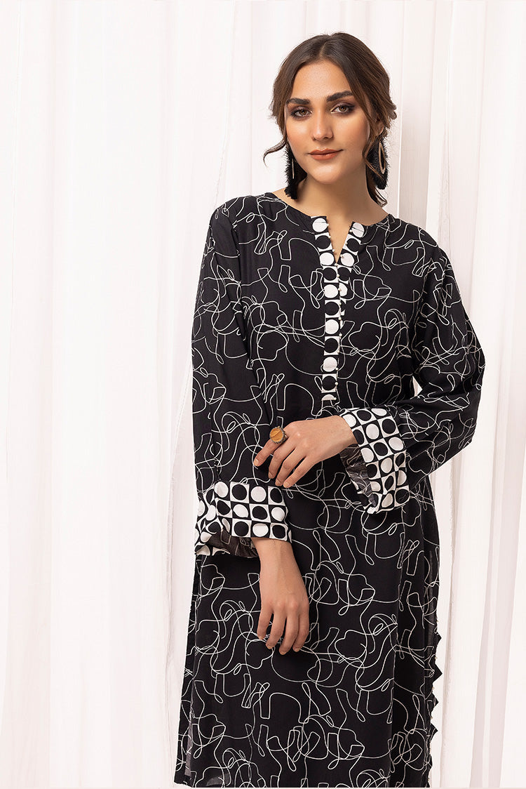 2-PC Stitched Printed Arabic Lawn Suit