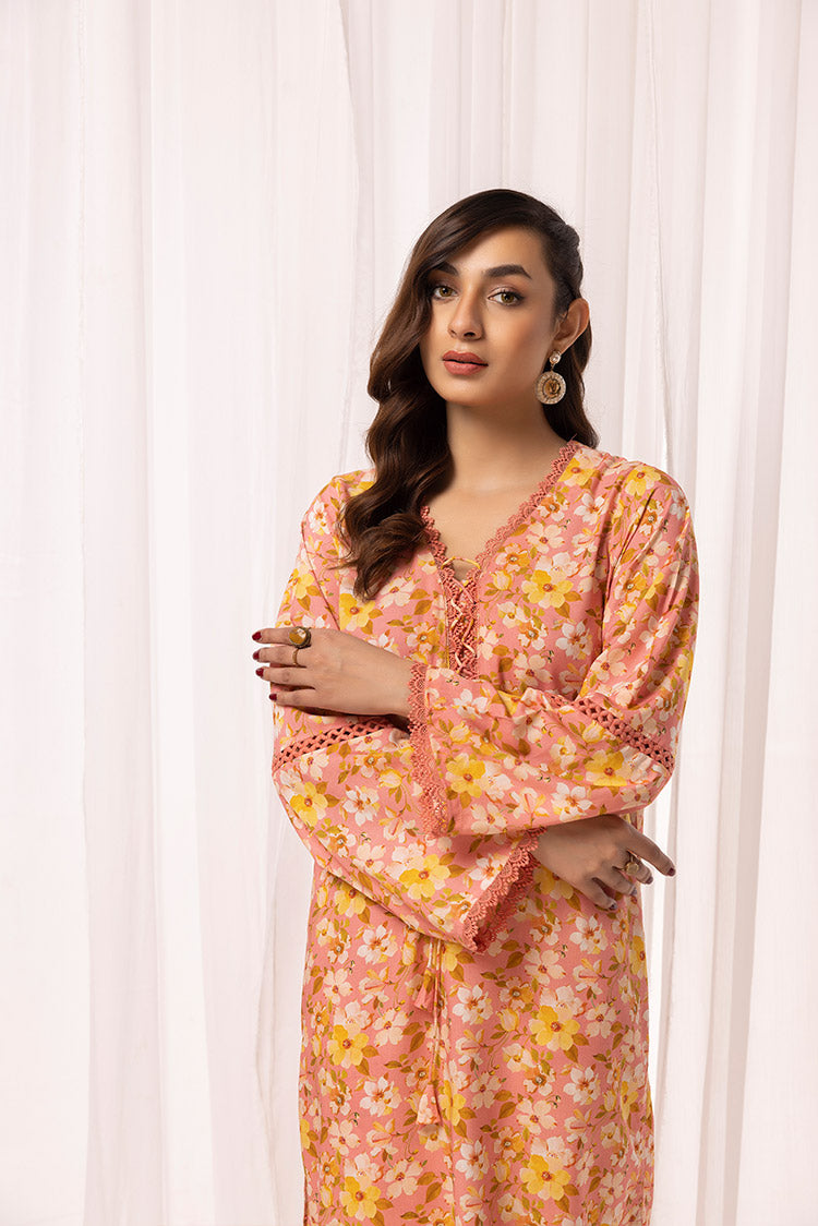 2-PC Stitched Printed Arabic Lawn Suit