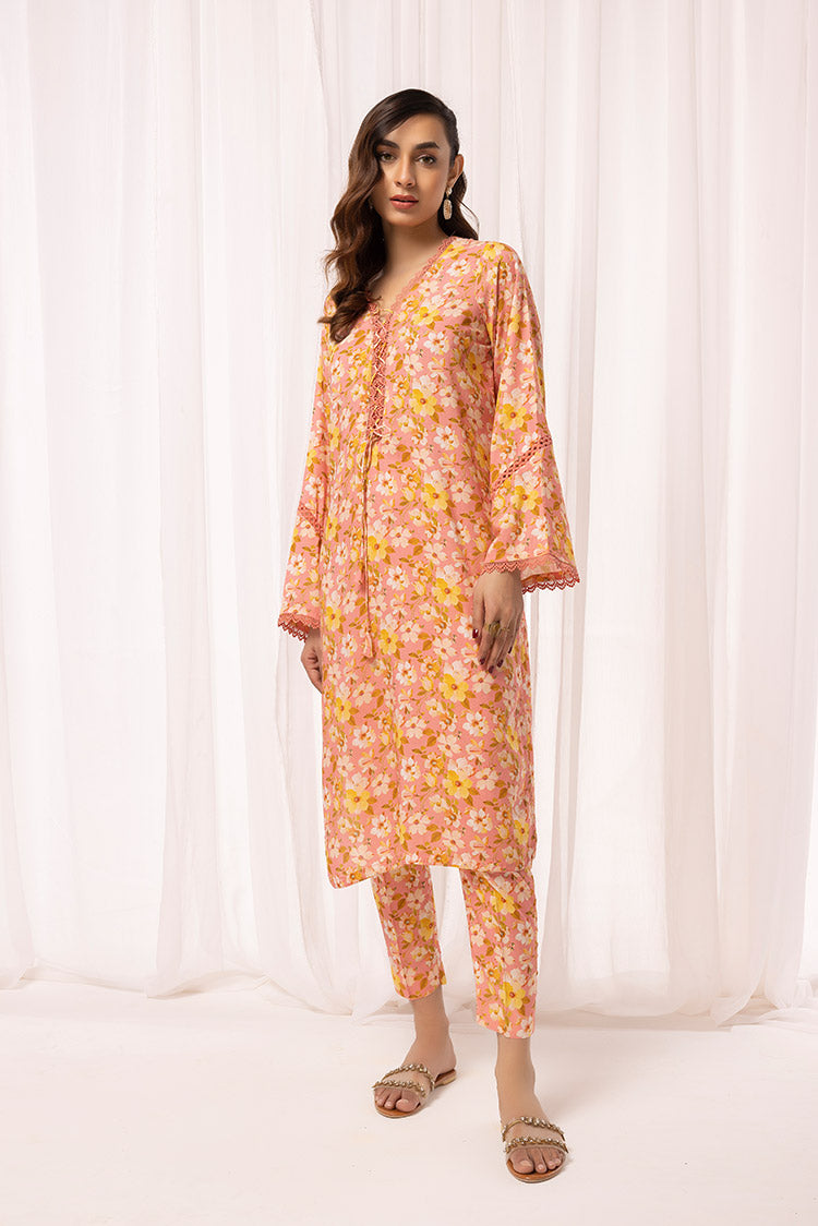 2-PC Stitched Printed Arabic Lawn Suit