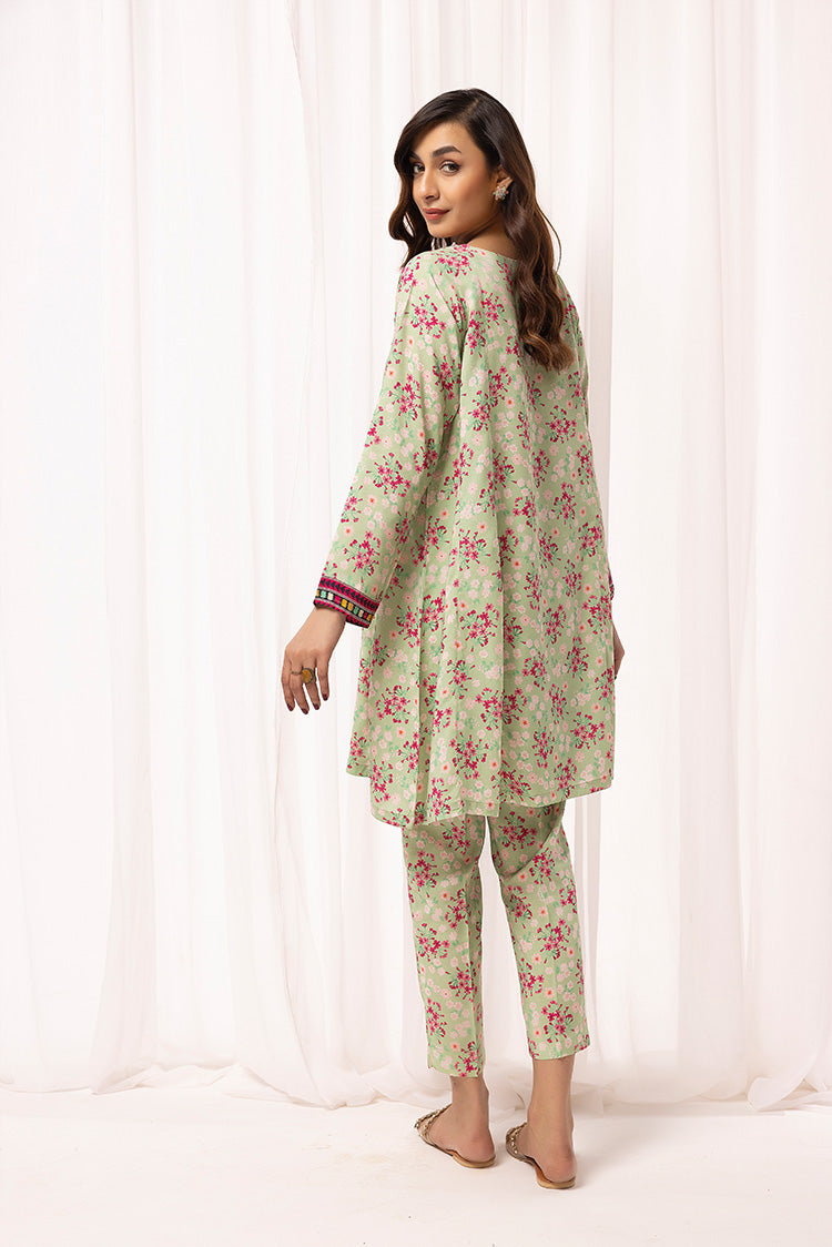 2-PC Stitched Printed Arabic Lawn Suit