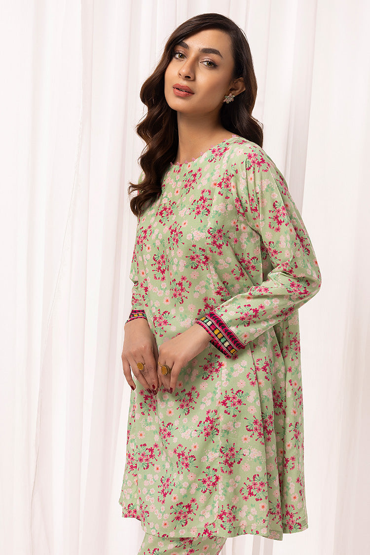 2-PC Stitched Printed Arabic Lawn Suit