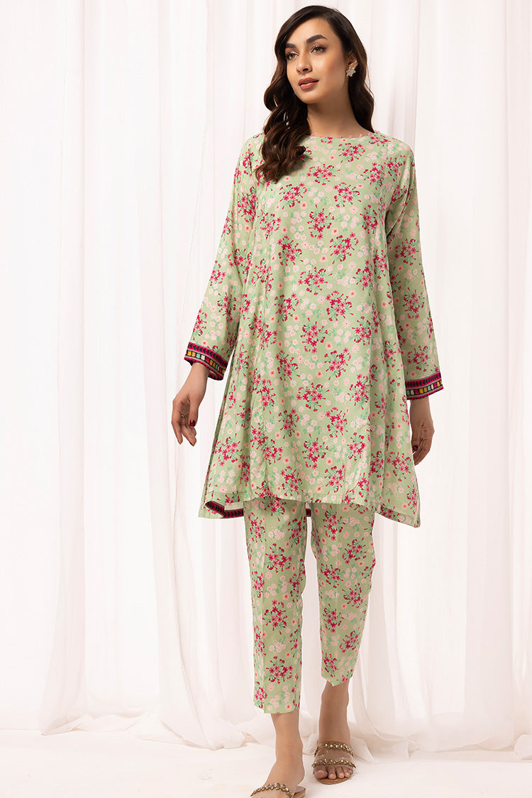 2-PC Stitched Printed Arabic Lawn Suit