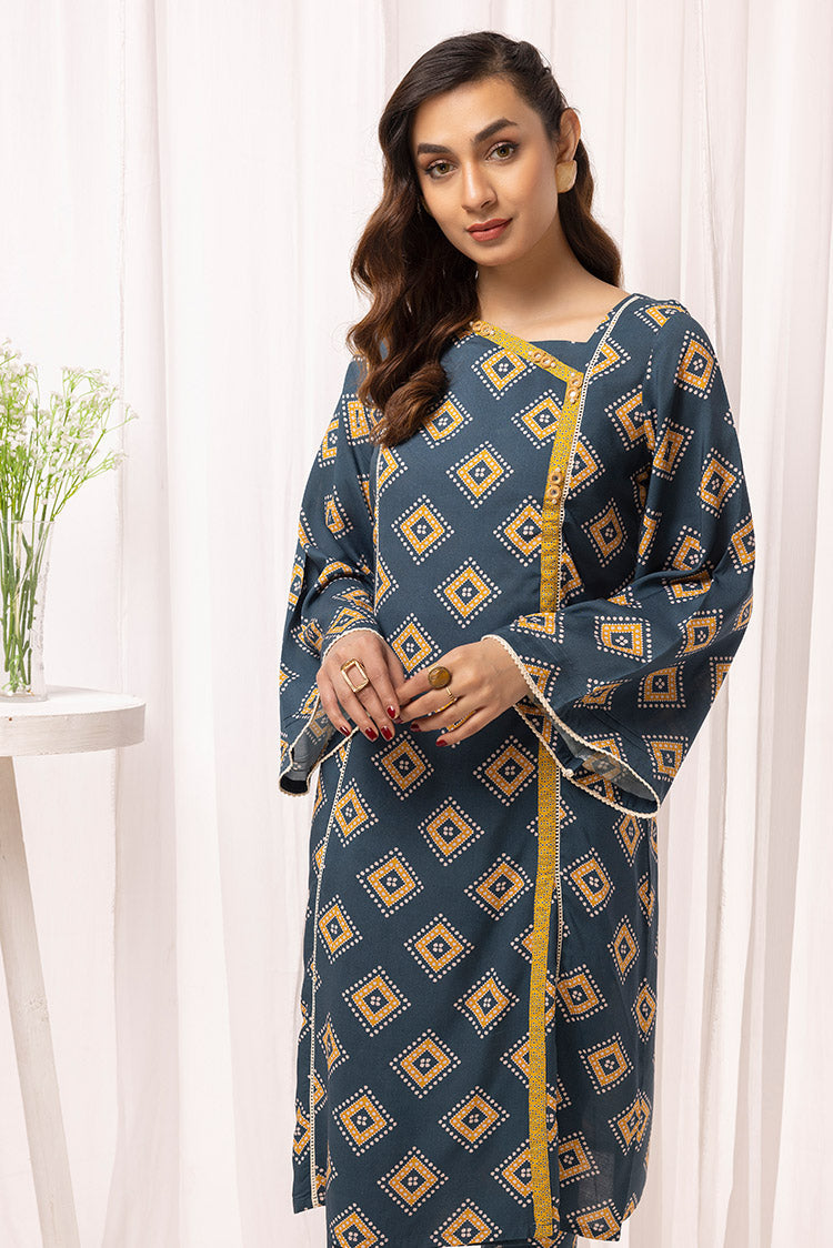 2-PC Stitched Printed Arabic Lawn Suit