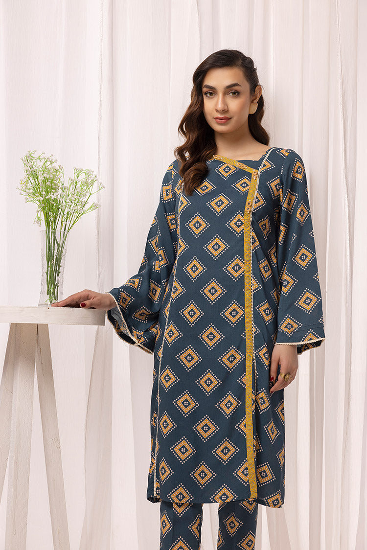 2-PC Stitched Printed Arabic Lawn Suit