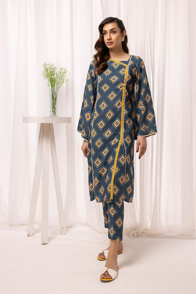 2-PC Stitched Printed Arabic Lawn Suit