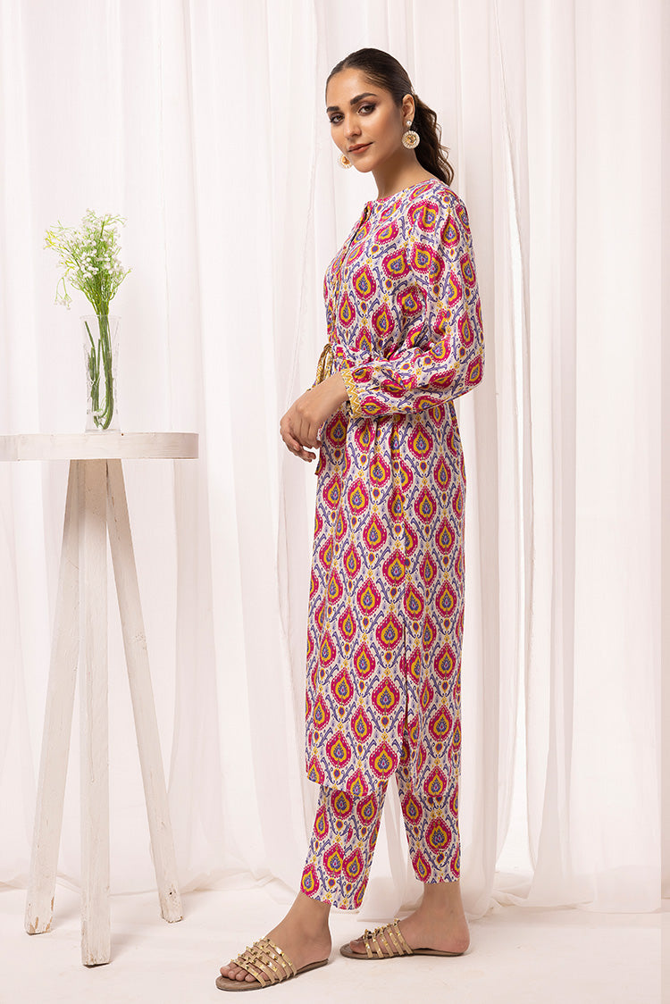 2-PC Stitched Printed Arabic Lawn Suit