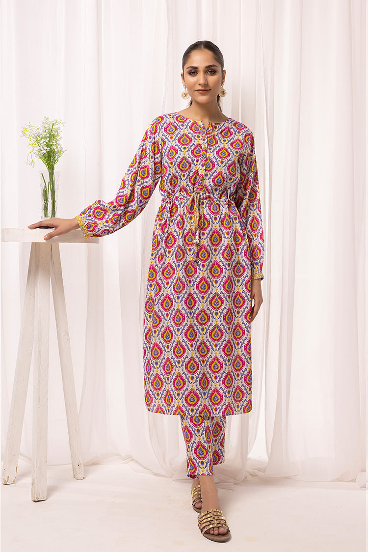 2-PC Stitched Printed Arabic Lawn Suit