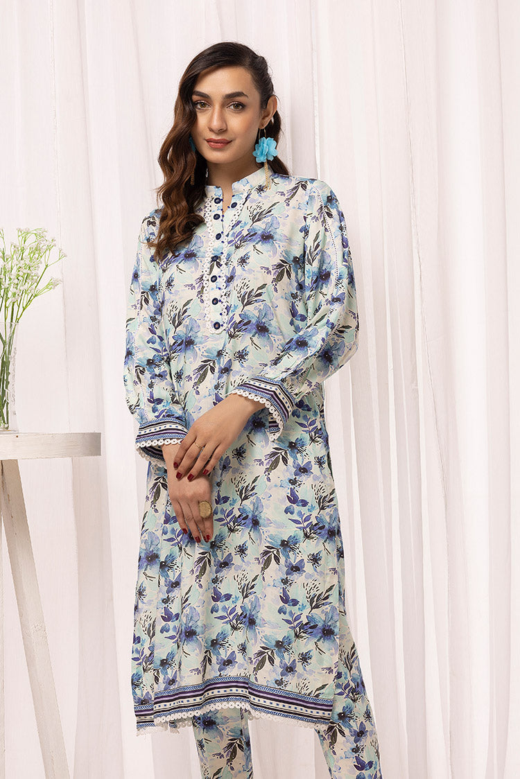 2-PC Stitched Printed Arabic Lawn Suit