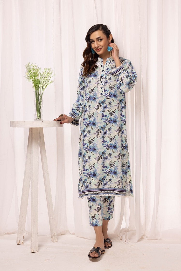 2-PC Stitched Printed Arabic Lawn Suit