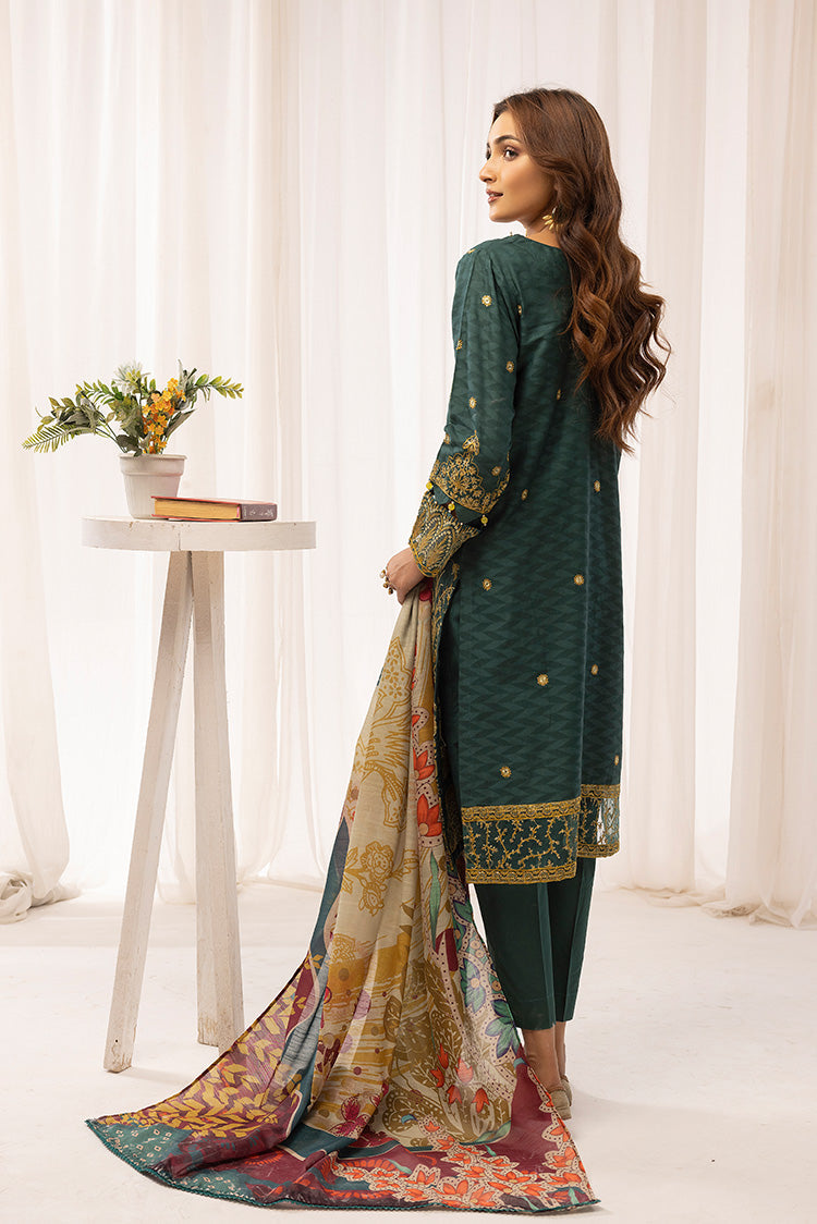 3-PC Stitched Self Jacquard Suit