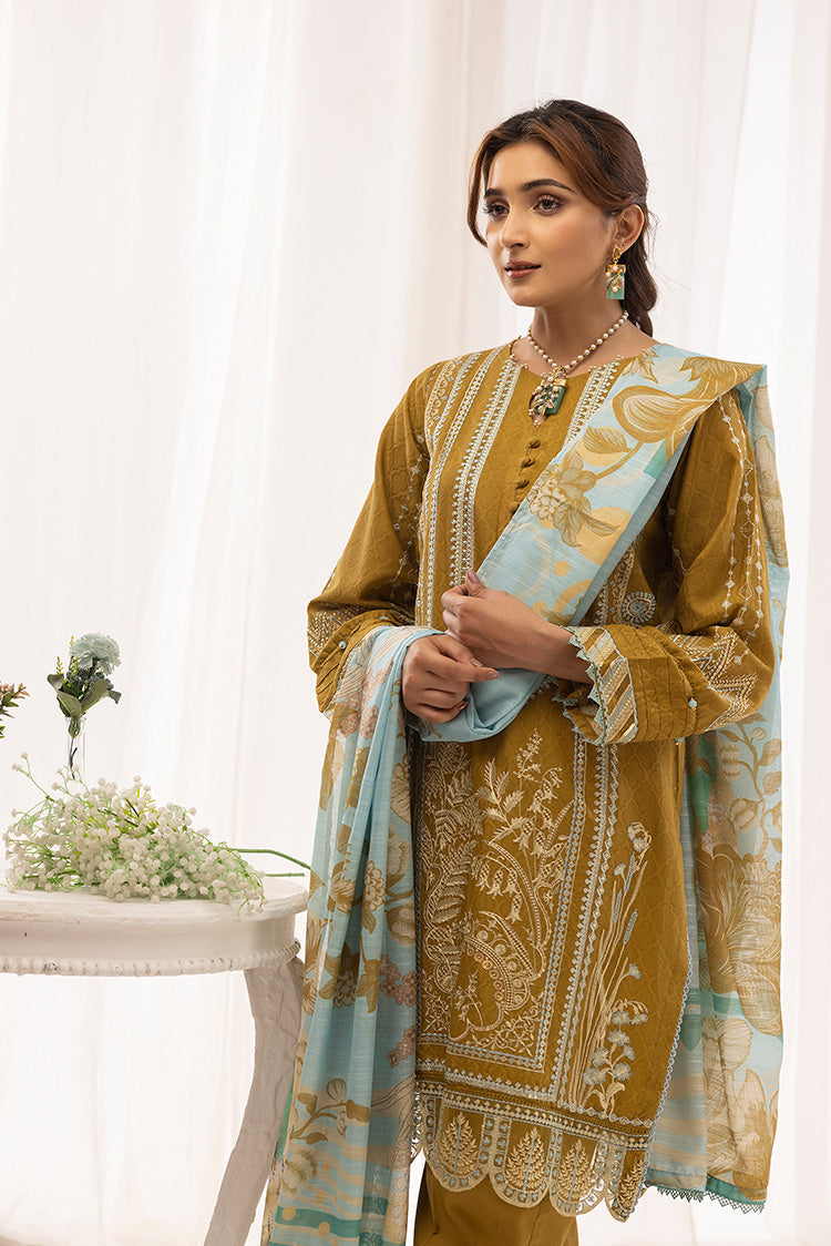 3-PC Stitched Self Jacquard Suit