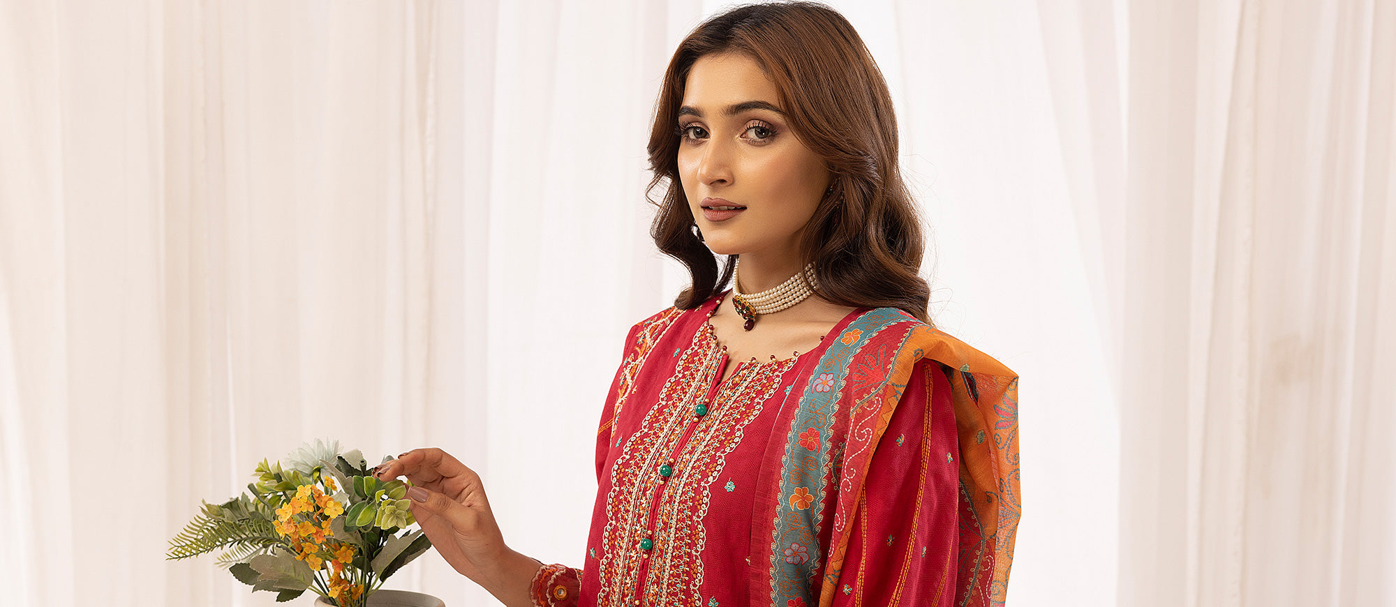 Shop 3-PC Stitched Self Jacquard Suit Online Now