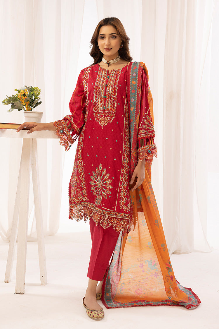 3-PC Stitched Self Jacquard Suit | Pret