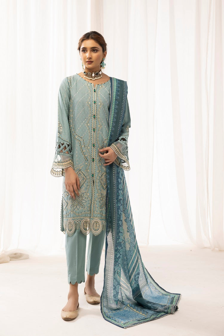 3-PC Stitched Self Jacquard Suit